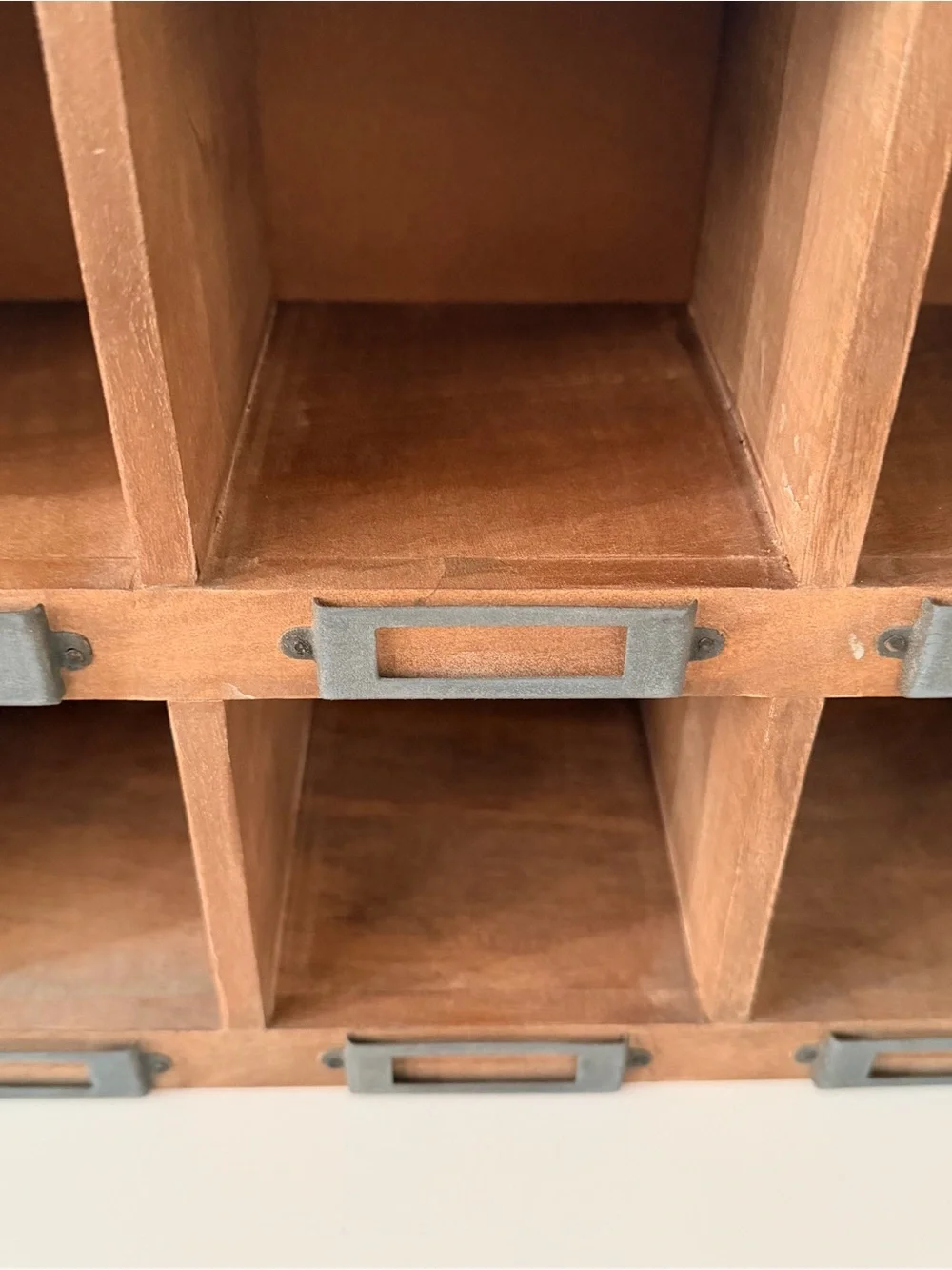 Rustic Wooden 6-Cubby Organizer - Brown